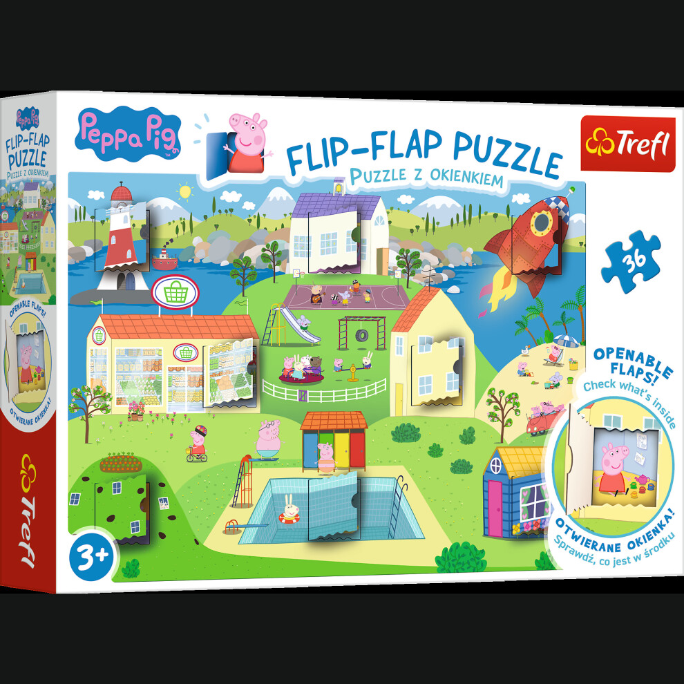 (Peppa Pig Flip Flap) Peppa Pig Jigsaw Puzzle Games 17-100 Pcs Educational Fun