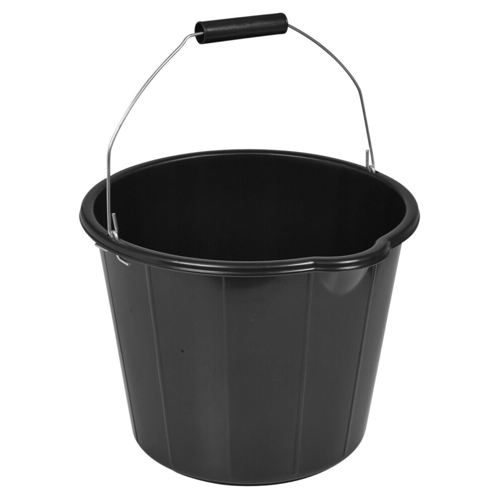 (5) 14 Litre Plastic Builders Bucket Heavy Duty Garden