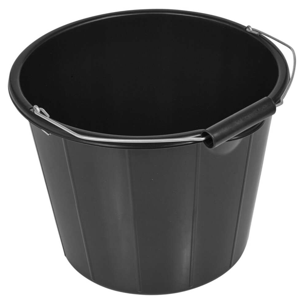 (1) 14 Litre Plastic Builders Bucket Heavy Duty Garden