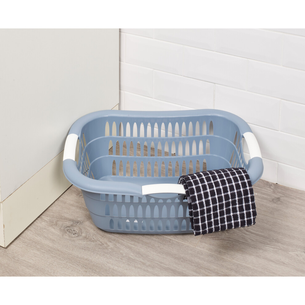 (26L Basket, Blue) Large Laundry Room Basket With Handles Storage