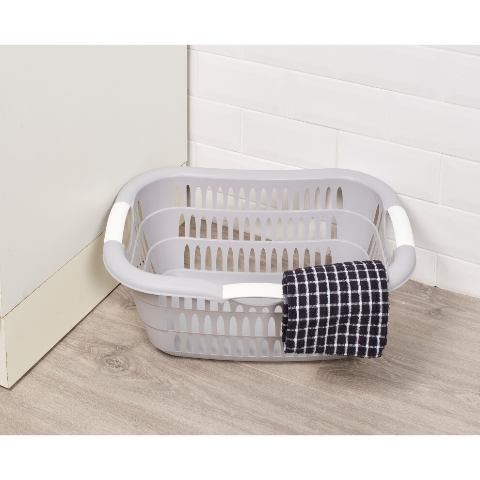 (26L Basket, Grey) Large Laundry Room Basket With Handles Storage