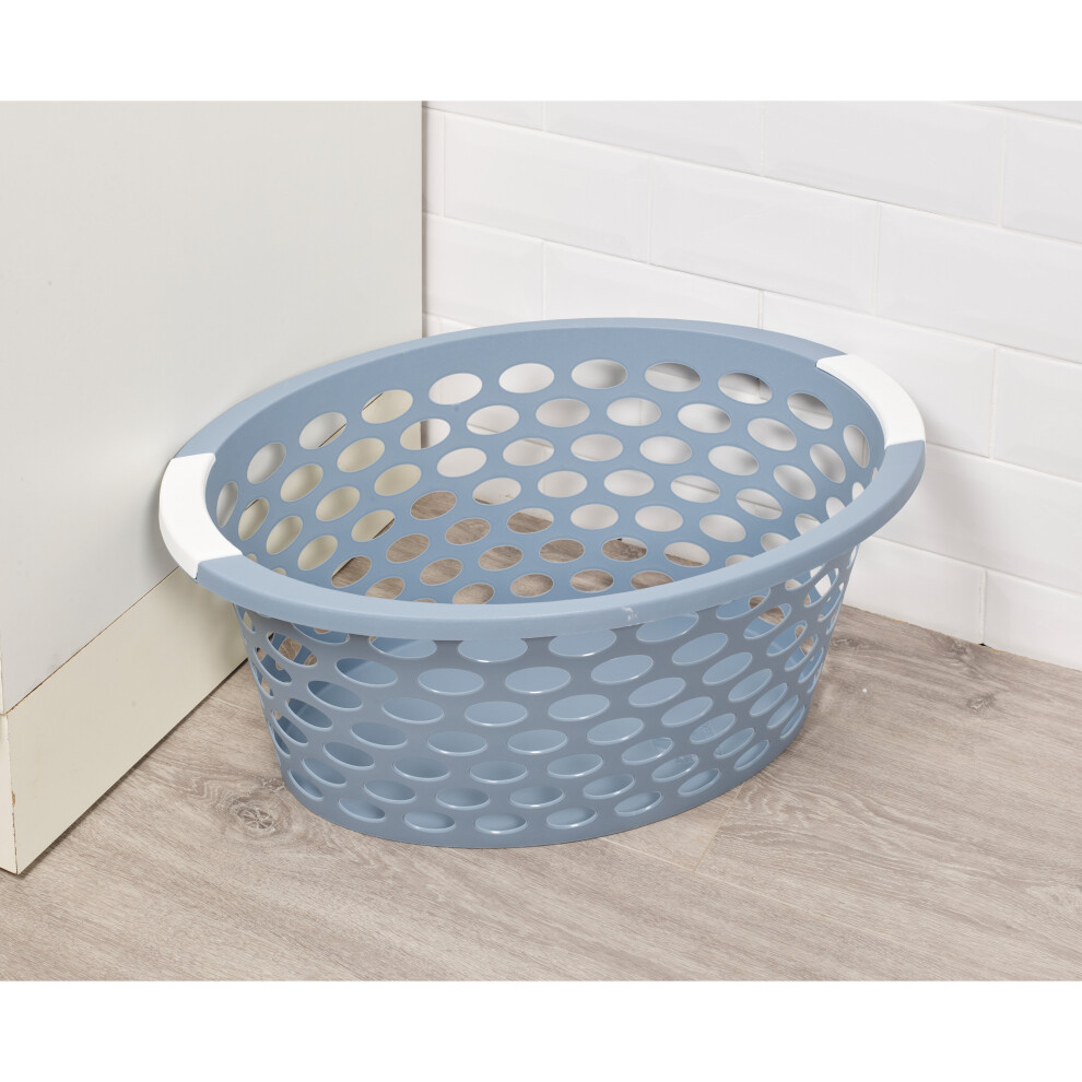 (26L With Holes, Blue) Large Laundry Room Basket With Handles Storage