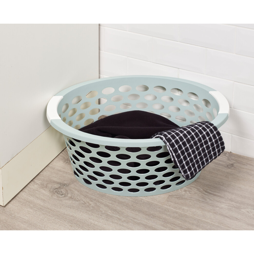 (26L With Holes, Teal) Large Laundry Room Basket With Handles Storage