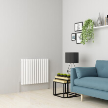 (600 x 768mm Single, White) Oval Tube Designer Radiator