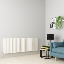 (600 x 1594mm Double, White) Oval Tube Designer Radiator