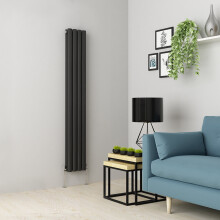 (1600 x 237mm Double, Anthracite) Oval Tube Designer Radiator