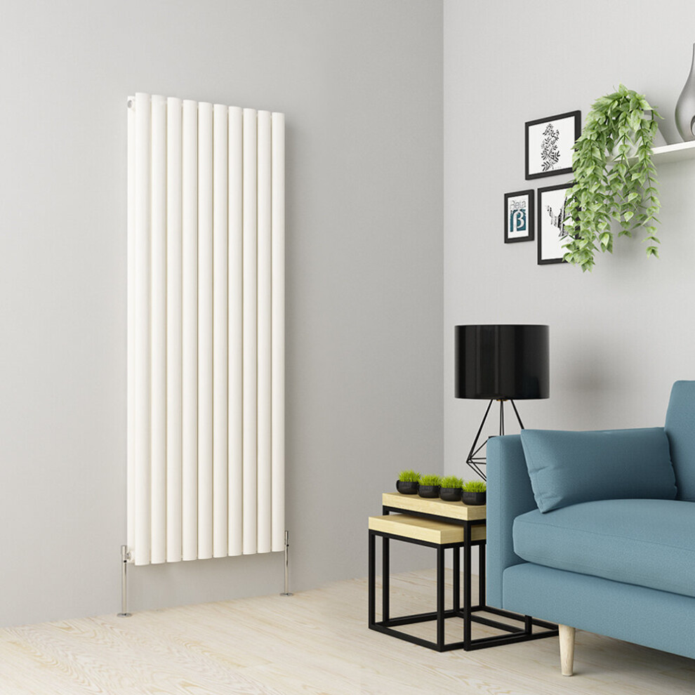 (1600 x 591mm Double, White) Oval Tube Designer Radiator