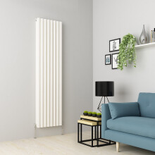 (1800 x 473mm Double, White) Oval Tube Designer Radiator