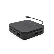 USB Hub - i-Tec - TB3TRAVELDOCKPD - 3 Poorten - Ethernet RJ-45 - Zwart