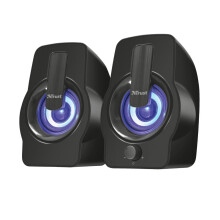 PC-kaiuttimet 2.0 - Trust - Gemi RGB - Monivärinen LED-valaistus - USB-virransyöttö - Etupaneelin äänenvoimakkuuden säätö