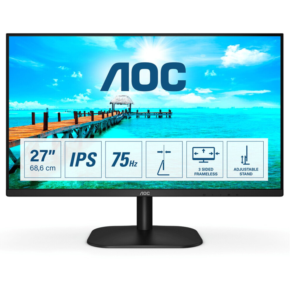 Aoc B2 27B2da Led Display 68.6 Cm (27") 1920 X 1080 Pixels Full Hd Black