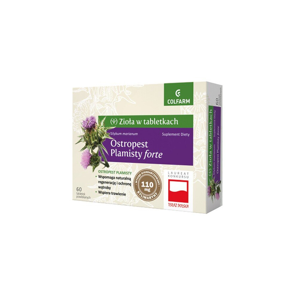 New Colfarm Milk Thistle Forte 60 Tablets, 110 Mg – Liver Regeneration Support (Ostropest Plamisty)