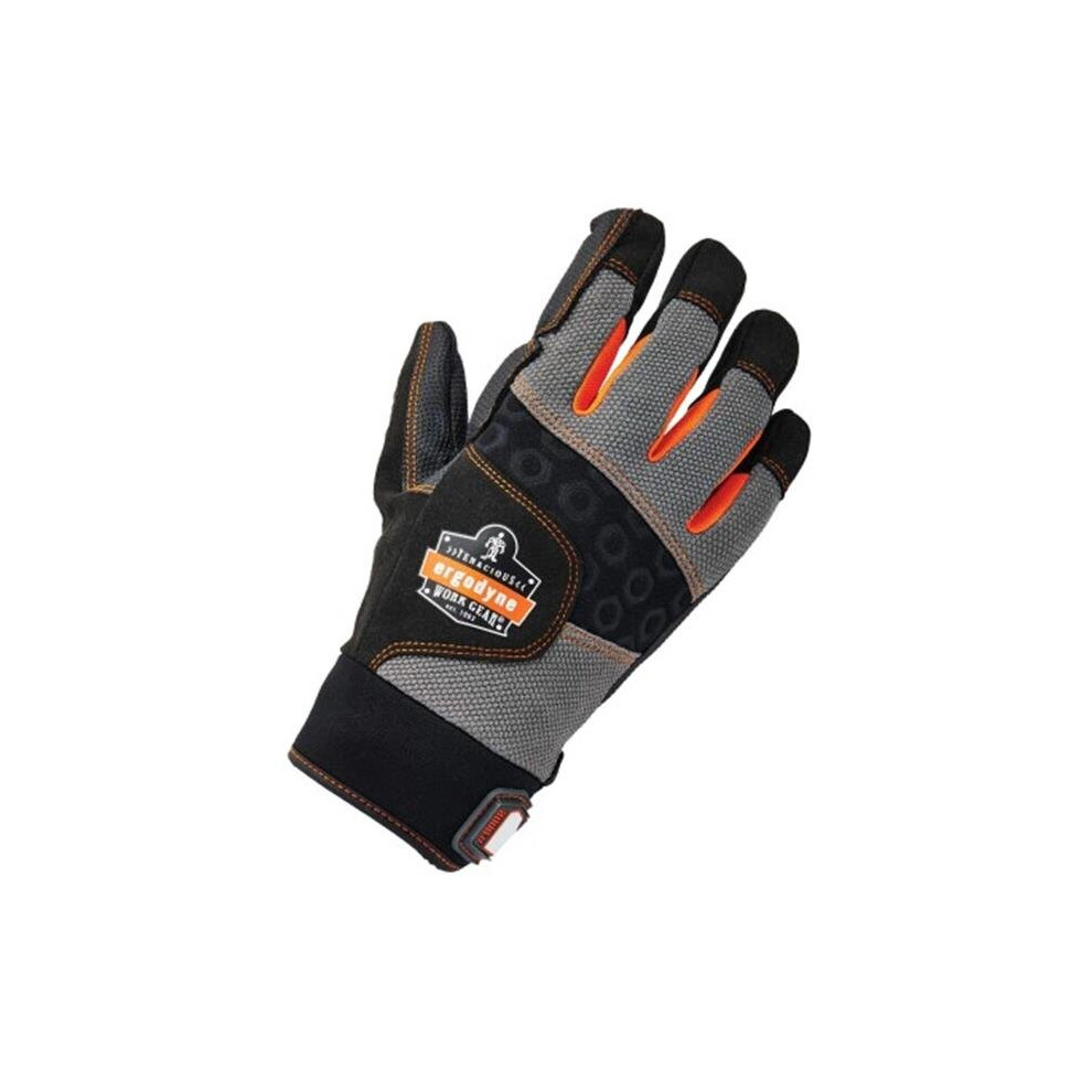 Ergodyne 150-17704 Proflex 9002 Ansi & Iso-Certified Full-Finger Anti-Vibration Gloves - Black, Large 720476177043