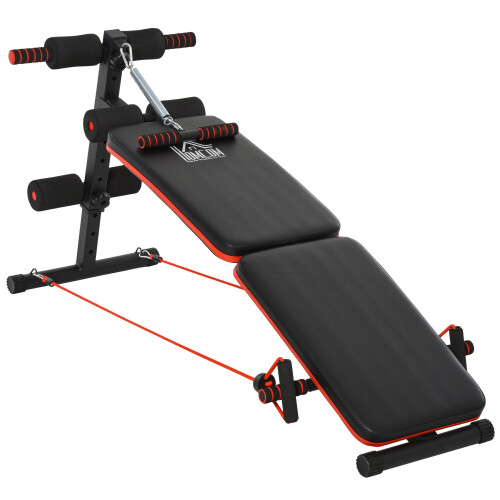 Homcom HOMCOM Foldable Sit Up Bench 5-Level Adjustable Core Workout for Home Gym Black