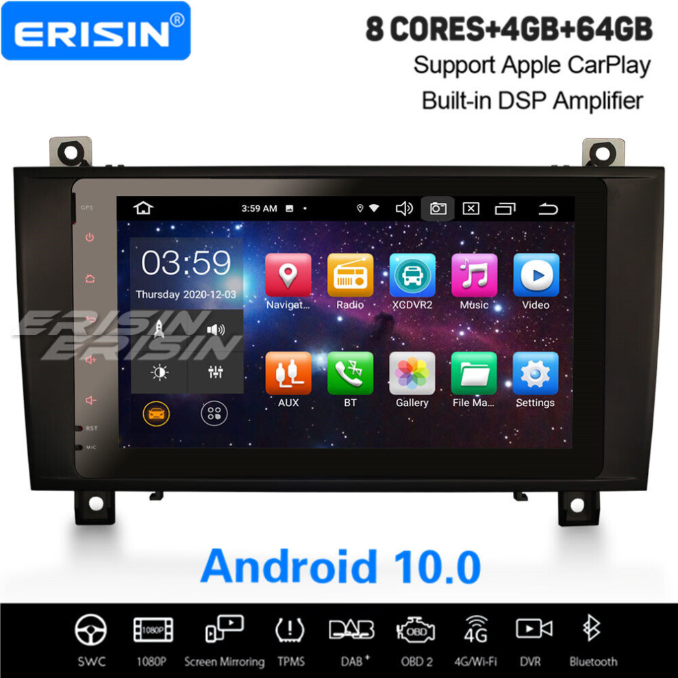 8-Core Android 10 DSP Car Stereo CarPlay DAB+ Satnav For Mercedes-Benz SLK Class R171