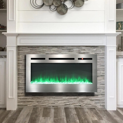 Living And Home (60 Inch) LED Electric Wall Mounted Fireplace 12 Flames 1