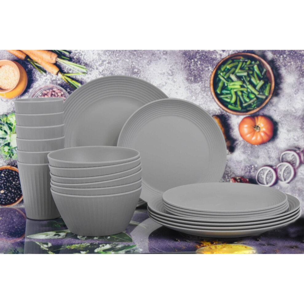 GEEZY 24 Pcs Picnic Dinner Set Serve 6 People Outdoor Party Beach Camping Travel Set