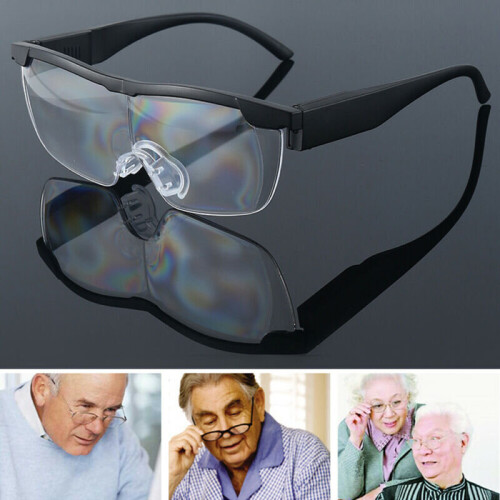 Hands-Free LED Magnifying Glasses 160% for Reading & Sewing - Lightweight Unisex Frames, Wear Over Glasses or Contacts