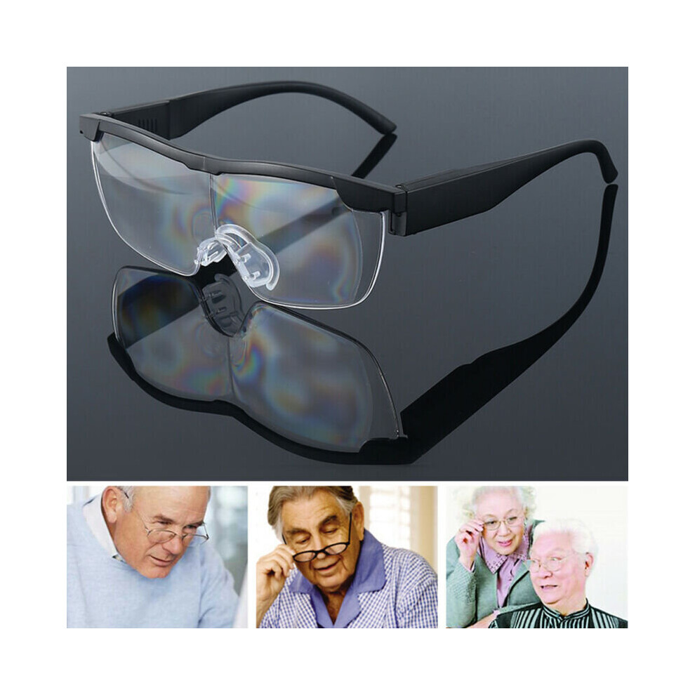 Hands-Free LED Magnifying Glasses 160% for Reading & Sewing - Lightweight Unisex Frames, Wear Over Glasses or Contacts