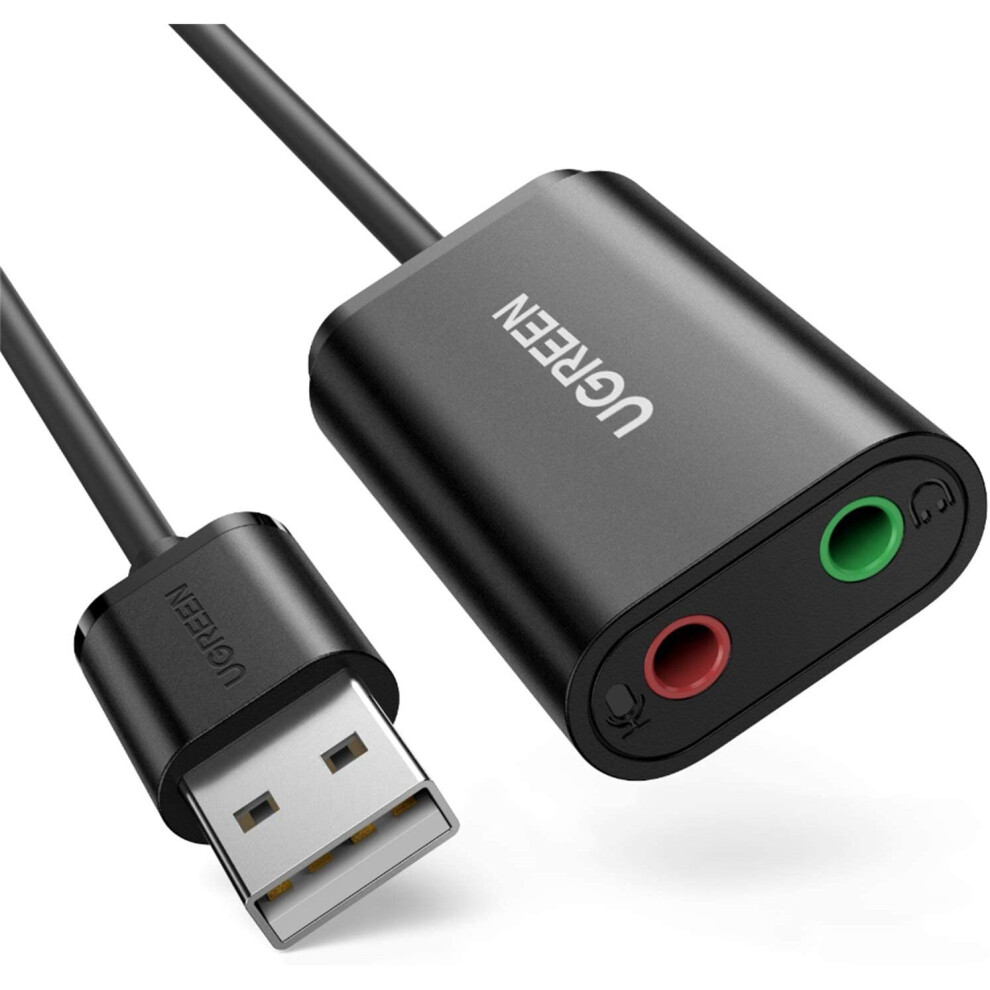 Ugreen Usb Audio Mic Adapter Usb External Stereo Audio Splitter 3.5Mm Stereo Headphone Microphone 9382716633569