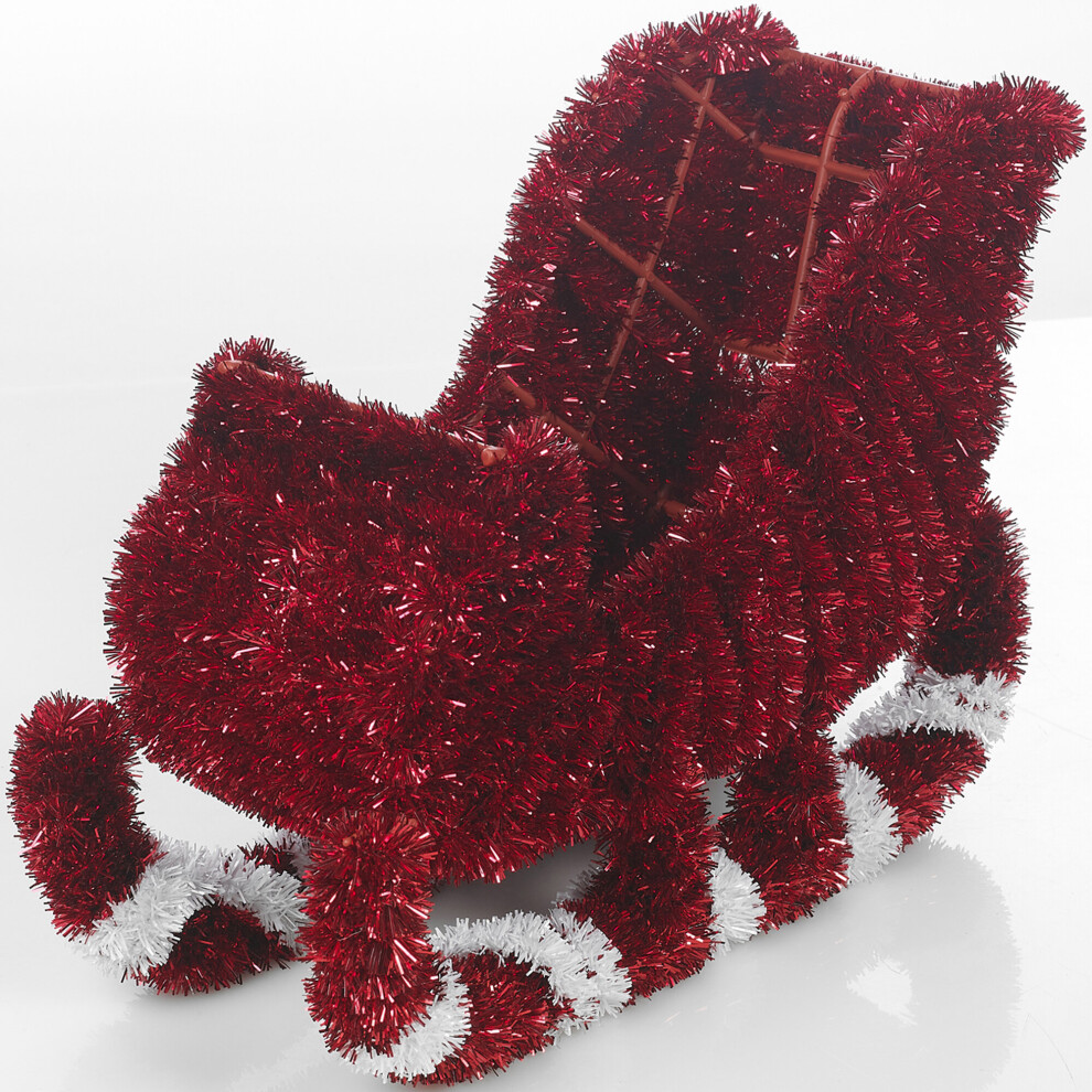 (Sleigh) Decorative Christmas Tinsel Basket Storage Decoration