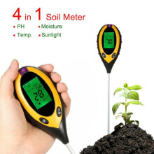 4-in-1 Soil Meter Tester Digital Plant PH Temperature Moisture Sunlight Detector