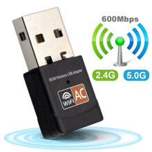 600Mbps Dual-Band Wireless Dongle Network Adapter USB Wifi Adapter 5GHz 2.4GHz