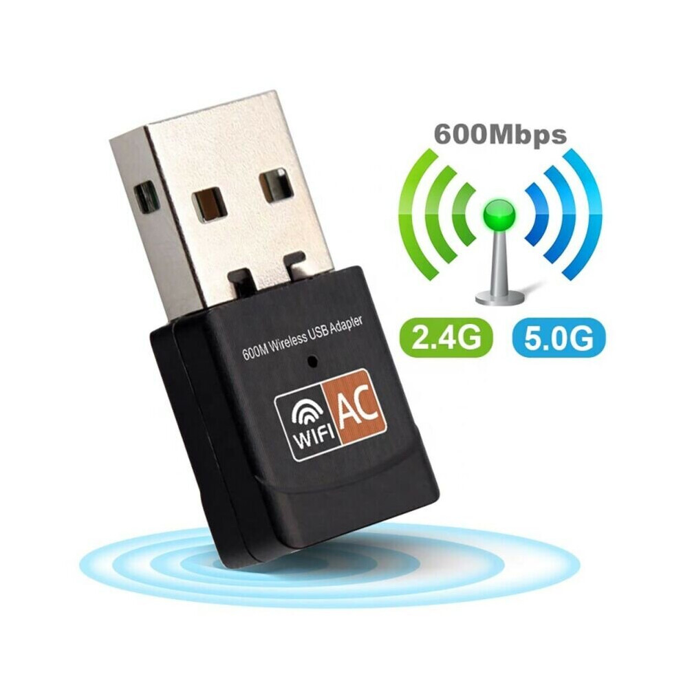 600Mbps Dual-Band Wireless Dongle Network Adapter Usb Wifi Adapter 5Ghz 2.4Ghz 683546759559