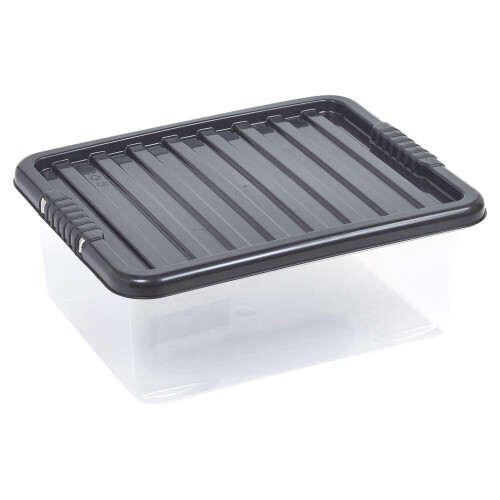 URBN Living (32L, Black) 2 X Storage Boxes Stackable Container Lightweight