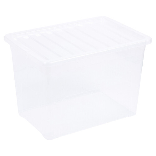 URBN Living (75L, Clear) 2 X Storage Boxes Stackable Container Lightweight