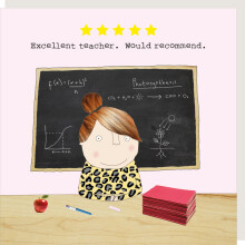Rosie Made A Thing Five Star Teacher Girl Card Humour Greeting Cards