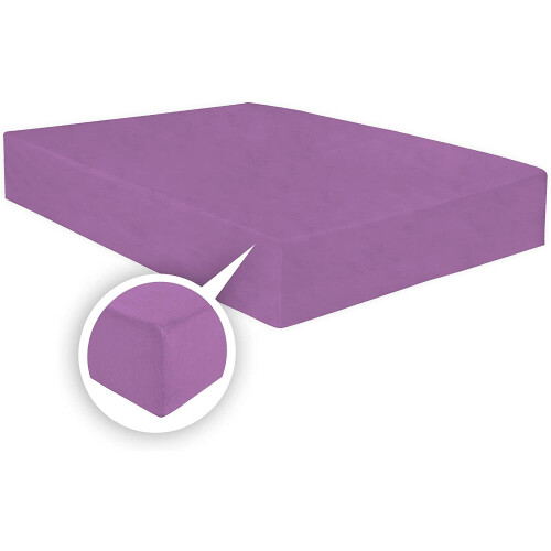 (Lilac, King) Super Soft 100% Brushed Cotton Thermal Flannelette Sheets Set (Fitted Sheet + Flat Sheet + Pair of Pillowcases) Available in 6 Colours