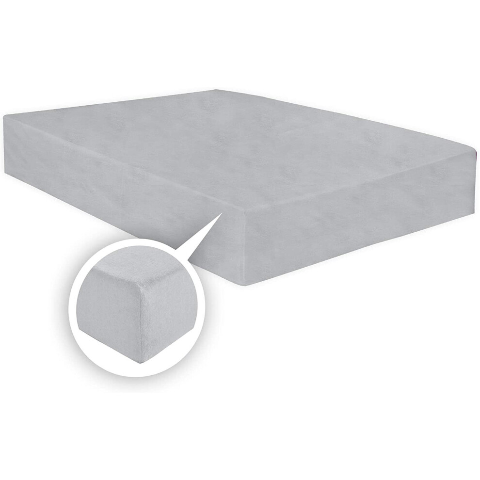 (Grey, Double) Super Soft 100% Brushed Cotton Thermal Flannelette Sheets Set (Fitted Sheet + Flat Sheet + Pair of Pillowcases) Available in 6 Colours-image-OPC-P72W75G-NEW