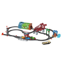 Tren de juguete de Thomas y sus amigos, locomotoras motorizadas parlantes de Thomas y Percy con sonidos de vías y frases para juegos de simulació