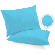 (LT Blue, Pair of Pillowcase) Super Soft 100% Brushed Cotton Thermal Flannelette Sheets Set (Fitted Sheet + Flat Sheet + Pair of Pillowcases) Available in 6 Colours