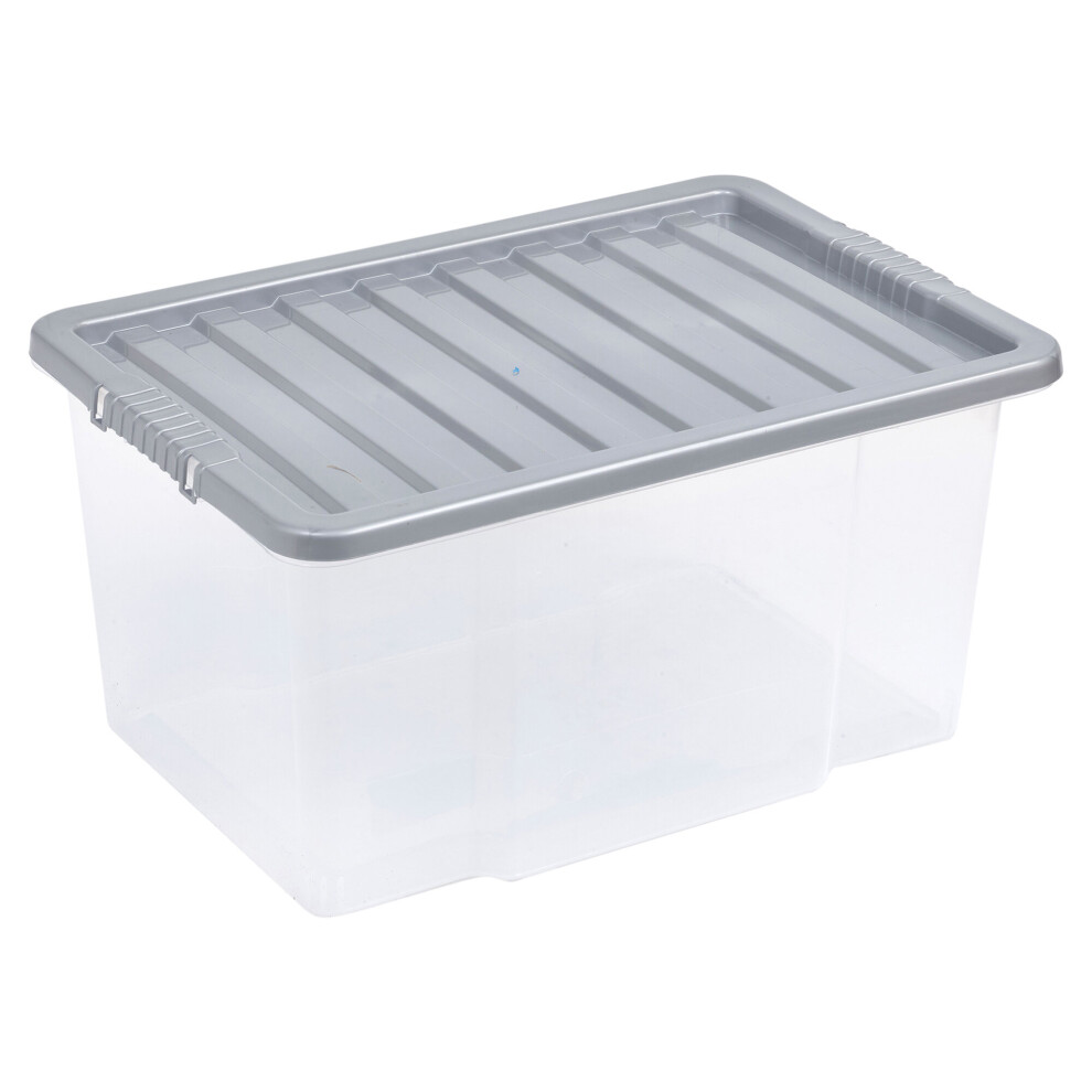 Urbn Living (50 Litre, ) Storage Boxes Stackable Container Lightweight Silver