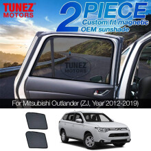 TUNEZ Sunshades - Custom Side Window Sunshades Magnetic Sun Shade Rear Door Side Car (Compatible with Mitsubishi Outlander, ZJ Year 2012-2019)