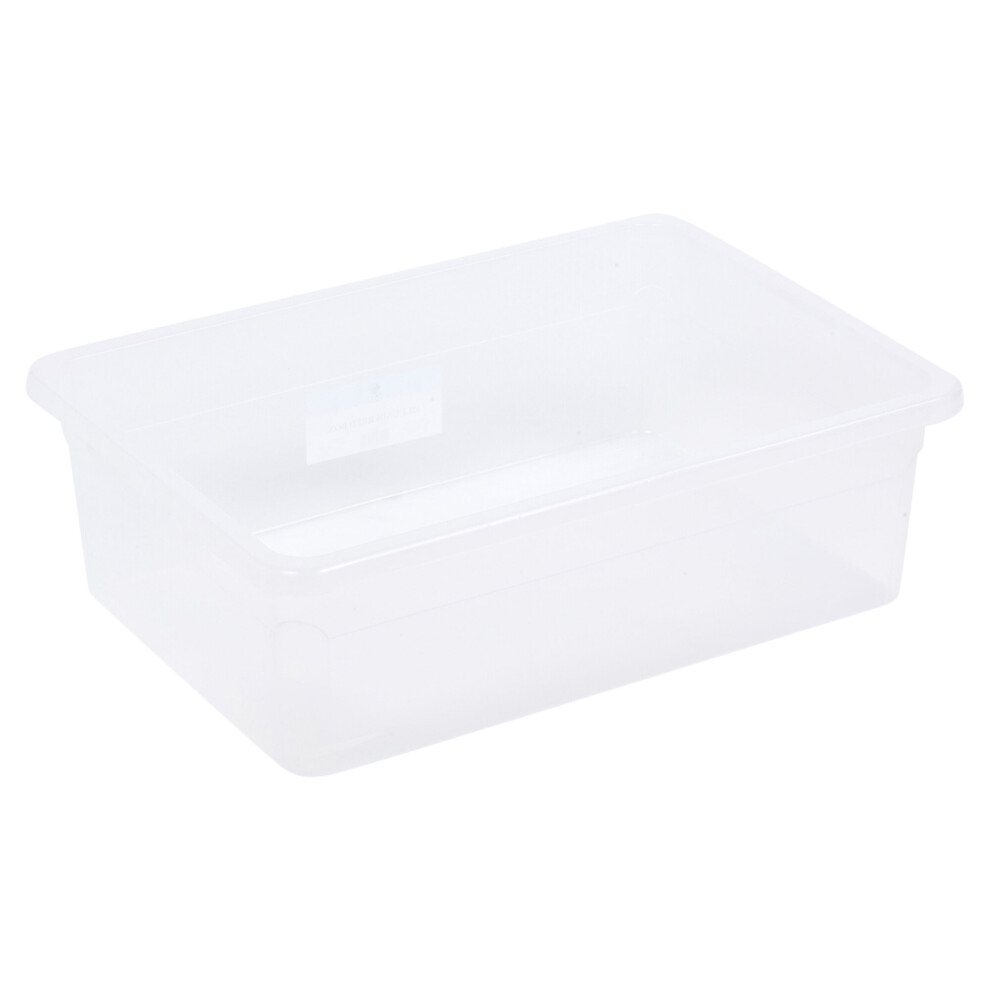 (28L, Clear) 5 X Storage Boxes Stackable Container Lightweight