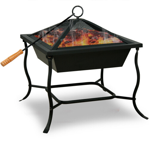 Square Fire Pit BBQ Barbecue Grill 40X40 Camping Barbecue , Best
