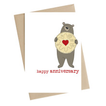 Bear & Biscuit Happy Anniversary Greeting Card by Dandelion Stationery Cards