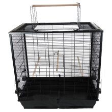 Black Bird Cage For Cockatiel Budgie Perches Feeders - The Waldorf
