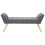 Milan Dark Grey Fabric Window Button Seat Bench with Solid Wooden Legs 2