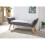 Milan Dark Grey Fabric Window Button Seat Bench with Solid Wooden Legs 6