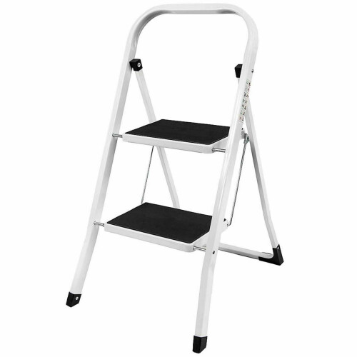(2 Step) Folding Step Ladder Iron Strong DIY Ladders 1