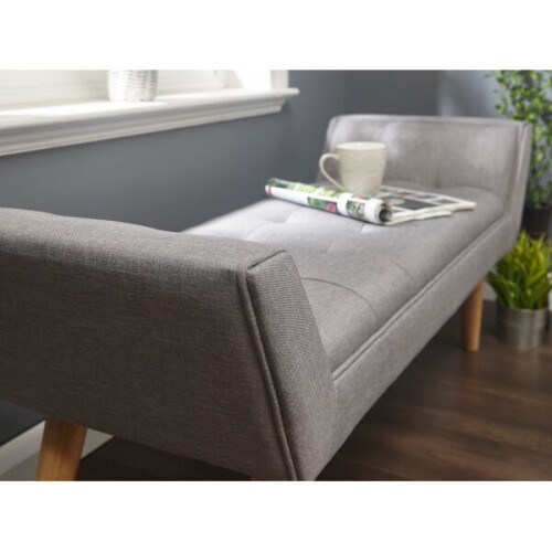 Milan Upholstered Bench / Window Seat in Grey 2