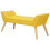 Milan Mustard Fabric Window Button Seat Bench with Solid Wooden Legs 1