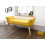 Milan Mustard Fabric Window Button Seat Bench with Solid Wooden Legs 8