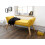 Milan Mustard Fabric Window Button Seat Bench with Solid Wooden Legs 7