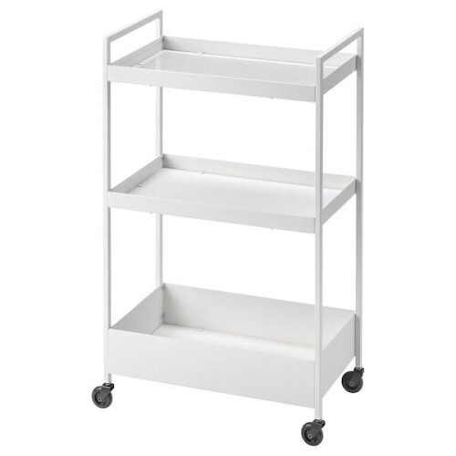 NISSAFORS Trolley, white 50.5x30x83 cm