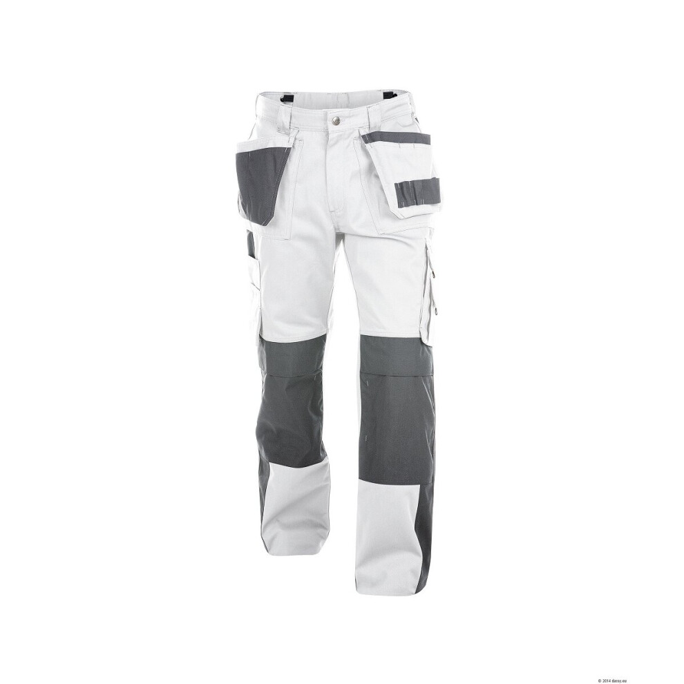 (36, 30" Short) Dassy Seattle Work Trousers White Grey Painters